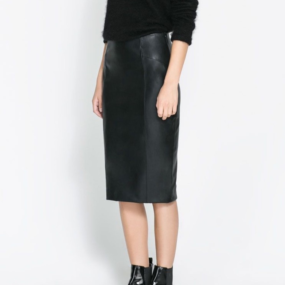 Zara Faux Leather Pencil Skirt